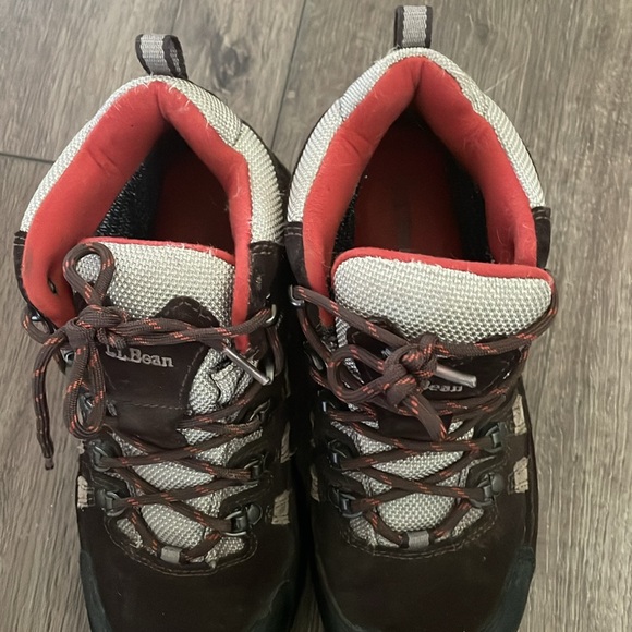 L.L Bean Brown Suede Mesh Big Boys Hiking Boots - Picture 2 of 5